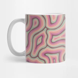 Green Orange Pink Groovy Liquid Marble Swirls Mug